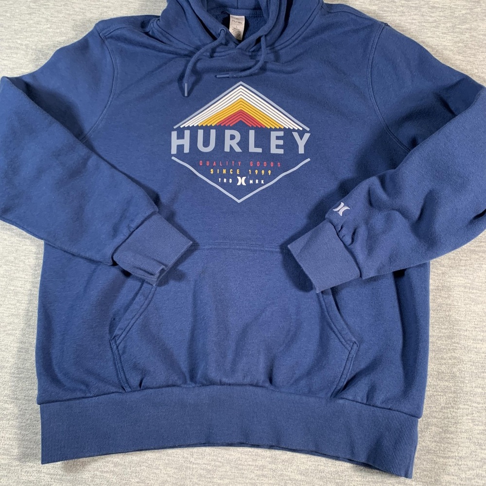 Hurley Hoodie Pullover Sweatshirt Mens‎ Large Fleece 90s Quality Goods Retro Y2K - Picture 3 of 13